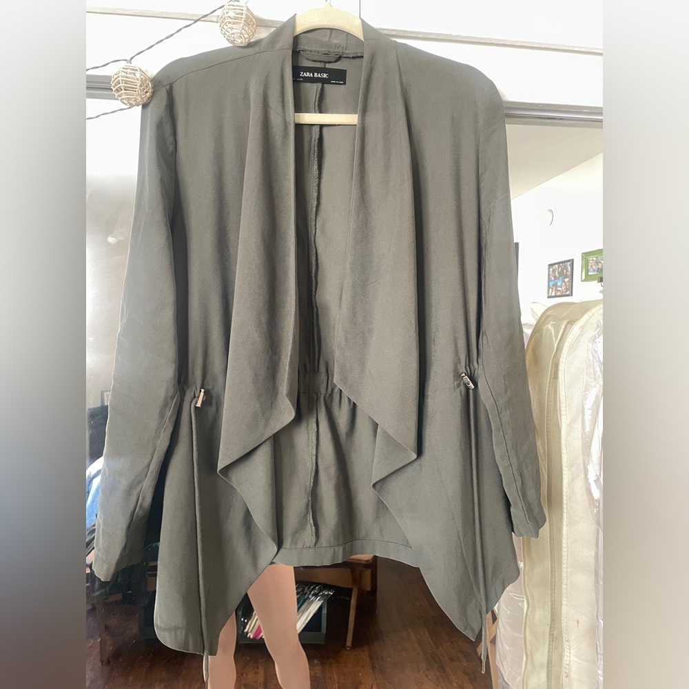 Zara basic khaki green jacket